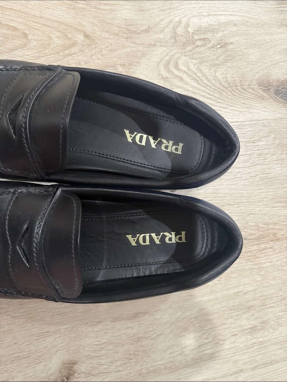Prada Black Leather Penny Loafers - Men's